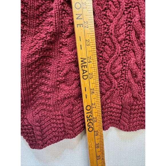 Bushwacker USA  Womens Cable Knit Turtleneck Sweater Size S Maroon 100% Cotton - Picture 7 of 13